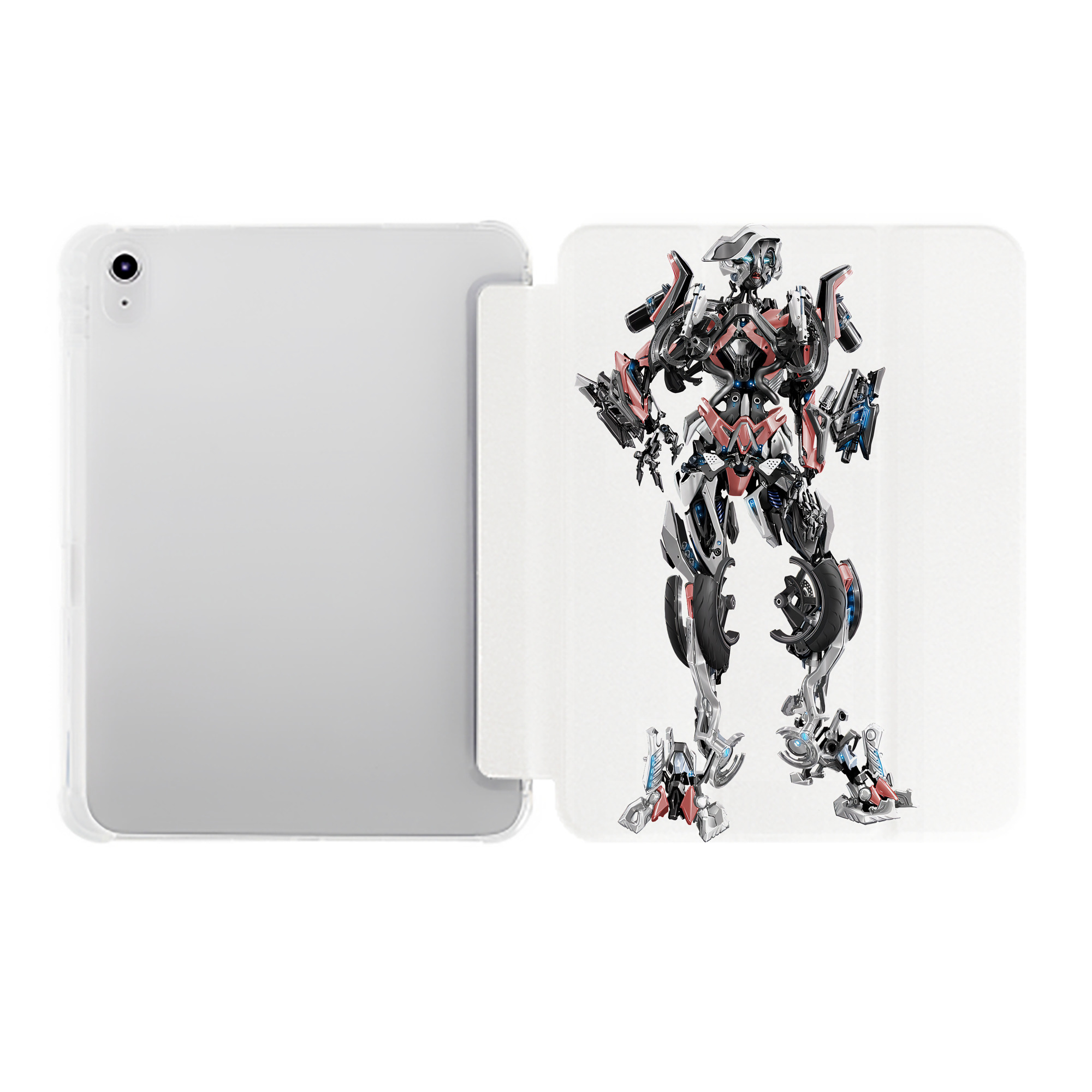 （画像用） Transformers トランスフォーマー IPad ケース ペン収納付き 三つ折りスタンド PUレザー×シリコン 対応機種9.5/10.5/10.9インチ